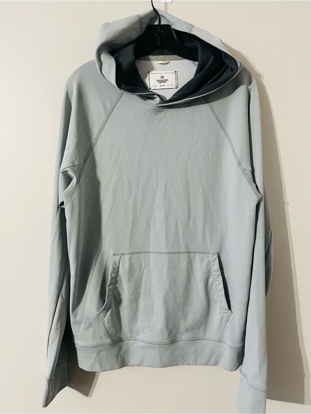 Reigning Champ Deltapeak 165 Technical Pullover Hoodie Gray Sz M